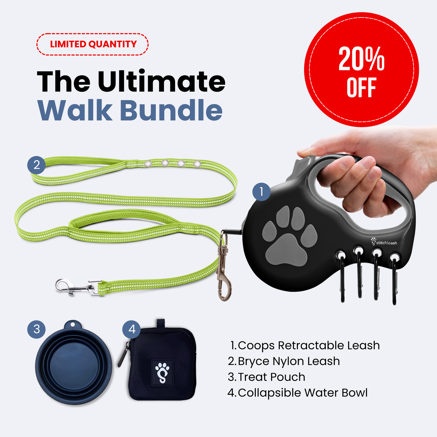 THE ULTIMATE WALK BUNDLE - (Both Leashes + Accessories)