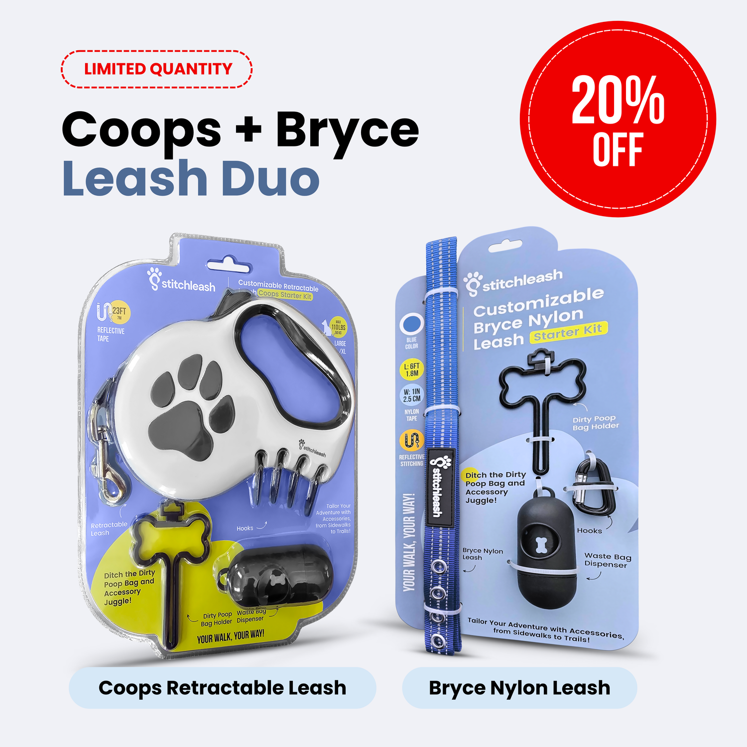 Coops + Bryce Leash Duo